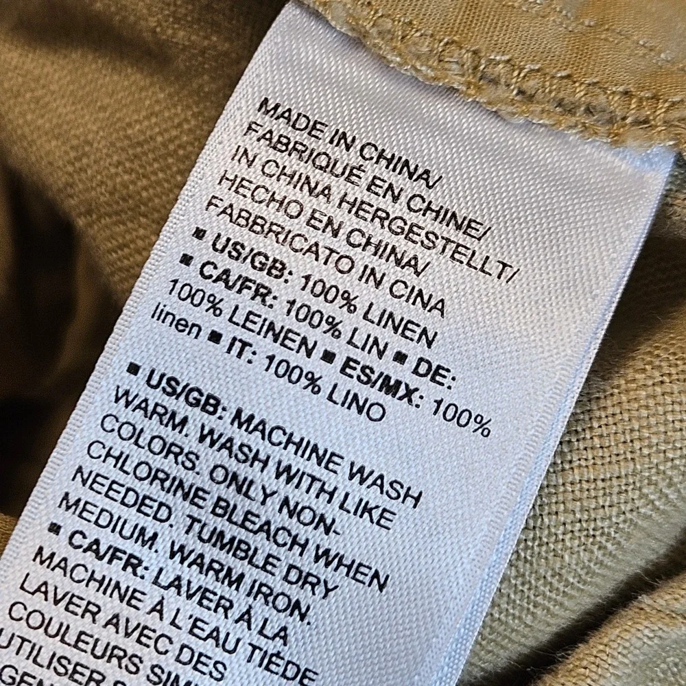 28 Palms 100% Linen Drawstring Pants Mens XXL 30 Tan Khaki Beach Relaxed Summer